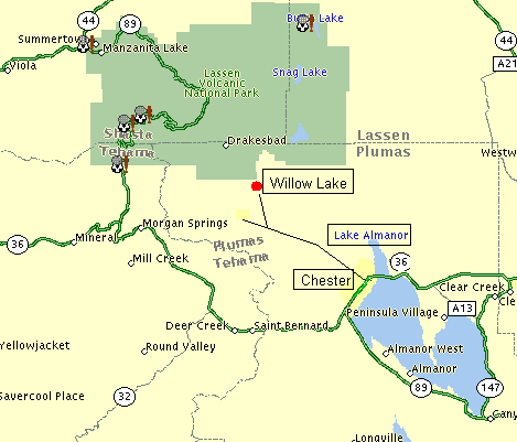 Map of Lake Alamnor vicinity